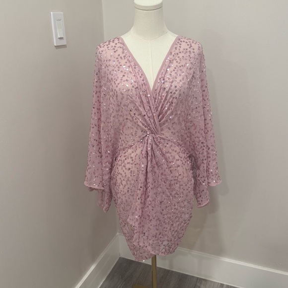 ASOS Embellished Sequin Kimono Mini Dress size 12 - Picture 3 of 6